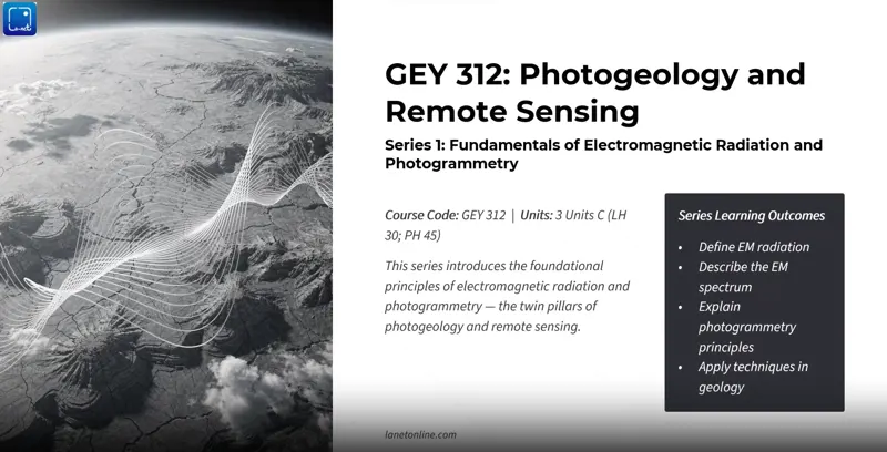 GEY 312 Photogeology and remote sensing
