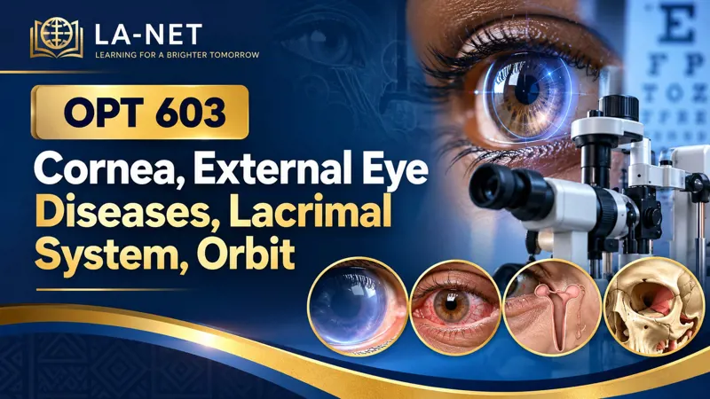 OPT603 Cornea, External Eye Diseases, Lacrimal System, Orbit