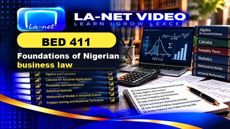 BED 411 Foundations of Nigerian business law