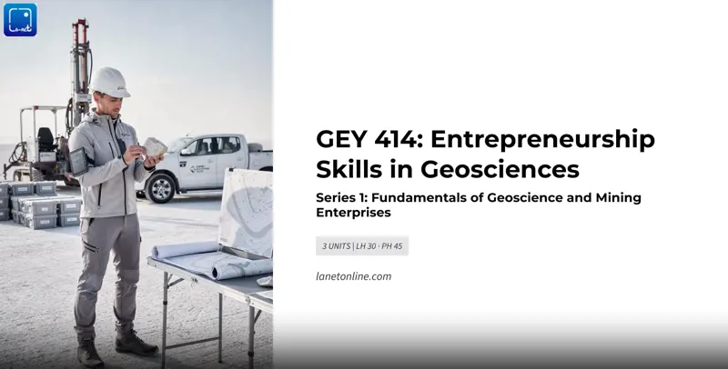 GEY 414 Entrepreneurship skills in Geosciences
