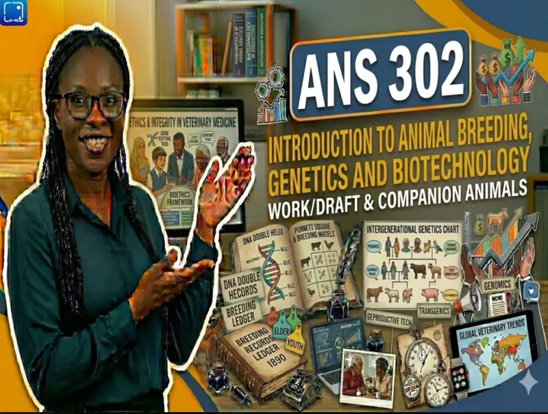 ANS 302 Introduction to Animal Breeding, Genetics and Biotechnology