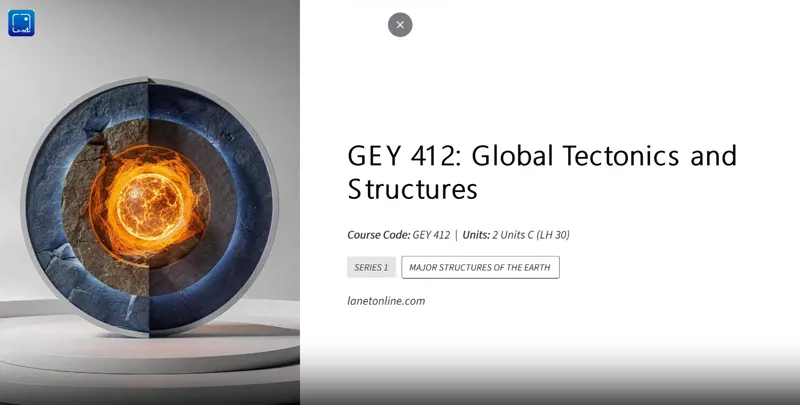 GEY 412 Global tectonics and structures