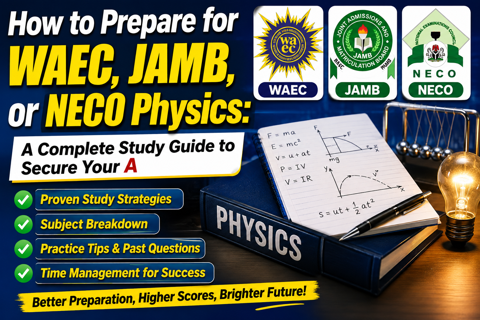 How to Prepare for WAEC, JAMB, or NECO Physics: A Complete Study Guide to Secure Your A